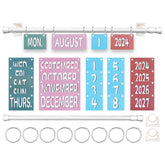 ZLSPTK Colorful Flip Calendar for Classroom Calendar Bulletin Board Set Flip Calendar with Holder 54 Date Cards Classroom Decorations Theme Adjustable Calendar for Teacher Home Supplies